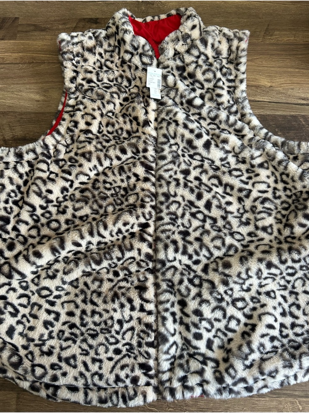 NWT Maurices Reversible Leopard Print Faux Fur Puffer Vest Plus Size 2X